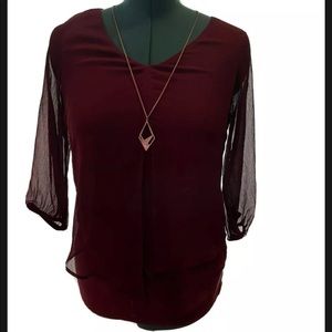 Apt 9 Asymmetrical Medium Top W/Necklace